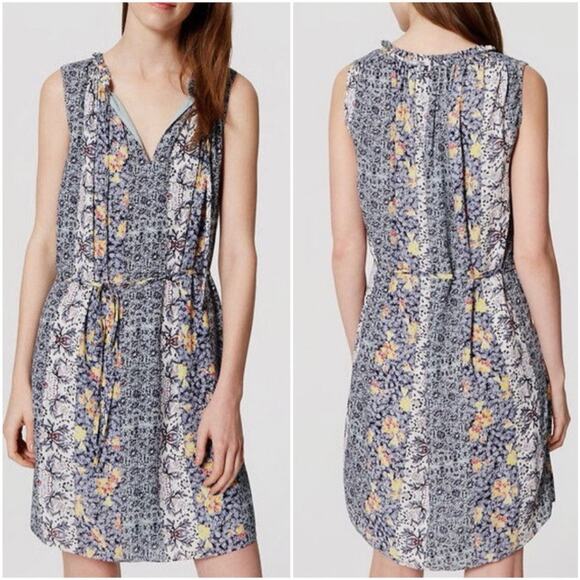 LOFT Mixed Floral Print Dress - Picture 1 of 8